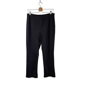 i.e. Relaxed Black Pull-On Pants Women's Size L Straight Leg Stretch Lounge
